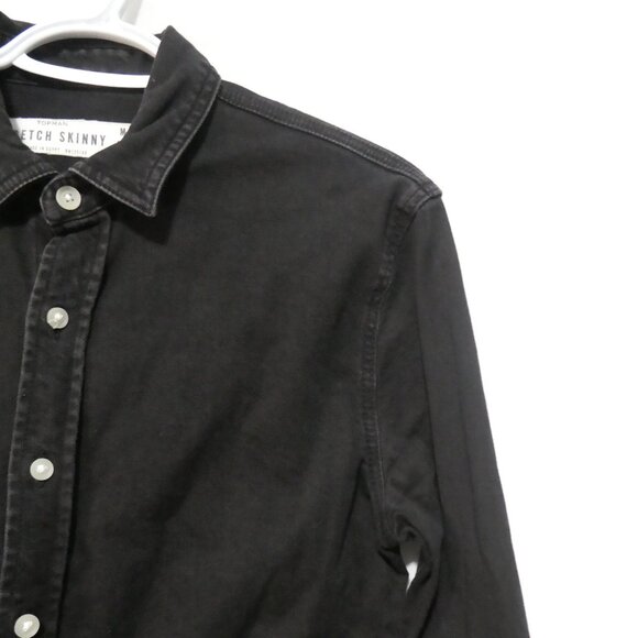 TOPMAN - Stretch - Skinny | medium | Stylish Black Long Sleeve Slim Fit Shirt - Picture 5 of 14